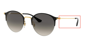Patillas originales Ray-Ban RB3578, color 187 · Oro negro brillo