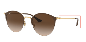 Patillas originales Ray-Ban RB3578, color 9009 · Oro superior marrón