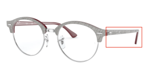 Patillas originales Ray-Ban RB4246V Vista, color 8050 · Wrinkled gris sobre bordeaux