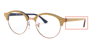Patillas originales Ray-Ban RB4246V Vista, color 8051 · Wrinkled beige sobre azul