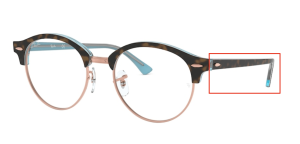 Patillas originales Ray-Ban RB4246V Vista, color 5885 · Superior habana sobre azul claro