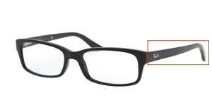 Patillas originales Ray-Ban RB5187 Vista, color 2000 · Negro brillo