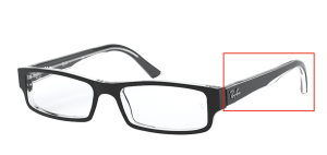 Patillas originales Ray-Ban RB5246 Vista, color 2034 · Superior negro sobre transparente