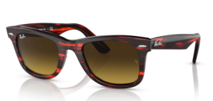 Ray-Ban RB2140 WAYFARER, color 136285 · Rayado rojo