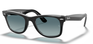 Ray-Ban RB2140 WAYFARER, color 12943M · Negro sobre transparente