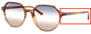 Patillas originales Ray-Ban RB2195 Thalia, color 1328 · Marrón habana
