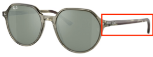 Patillas originales Ray-Ban RB2195 Thalia, color 6635 · Transparente verde