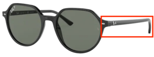 Patillas originales Ray-Ban RB2195 Thalia, color 901 · Negro