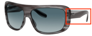 Patillas originales Ray-Ban RB2196 Blair, color 1314 · Rayado gris