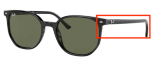 Patillas originales Ray-Ban RB2197 Elliot, color 901 · Negro