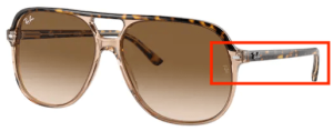 Patillas originales Ray-Ban RB2198 Bill, color 1292 · Habana sobre transparente marrón