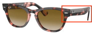Patillas originales Ray-Ban RB2201 Laramie, color 1334 · Rosa habana
