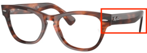 Patillas originales Ray-Ban RB2201V Vista, color 2144 · Rayado habana