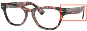 Patillas originales Ray-Ban RB2201V Vista, color 8118 · Rosa habana