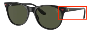 Patillas originales Ray-Ban RB2202, color F601 · Ferrari negro brillo