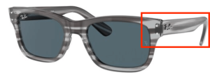 Patillas originales Ray-Ban RB2283 Mr Burbank, color 1314 · Rayado gris