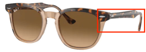 Patillas originales Ray-Ban RB2298 Hawkeye, color 1292 · Habana sobre transparente marrón