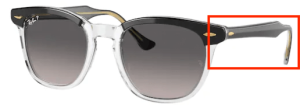 Patillas originales Ray-Ban RB2298 Hawkeye, color 1294 · Negro sobre transparente