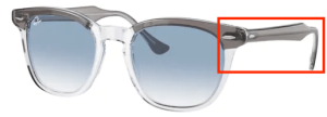 Patillas originales Ray-Ban RB2298 Hawkeye, color 1355 · Gris sobre transparente