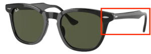 Patillas originales Ray-Ban RB2298 Hawkeye, color 901 · Negro