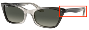 Patillas originales Ray-Ban RB2299 Lady Burbank, color 1340 · Transparente gris