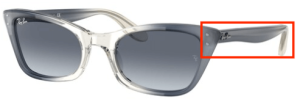 Patillas originales Ray-Ban RB2299 Lady Burbank, color 1343 · Transparente azul