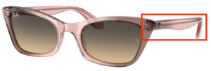Patillas originales Ray-Ban RB2299 Lady Burbank, color 1344 · Transparente rosa