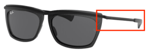 Patillas originales Ray-Ban RB2419 Olympian II, color 1305 · Wrinkled negro sobre negro