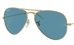 Lentes originales Ray-Ban RB3025 Aviador Piloto, color S2 · Polarizado azul