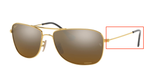 Patillas originales Ray-Ban RB3543, color 001 · Oro