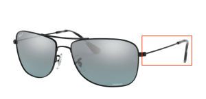 Patillas originales Ray-Ban RB3543, color 002 · Negro