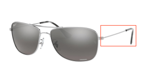 Patillas originales Ray-Ban RB3543, color 003 · Plata