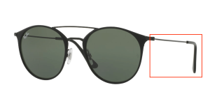 Patillas originales Ray-Ban RB3546, color 186 · Negro/negro mate