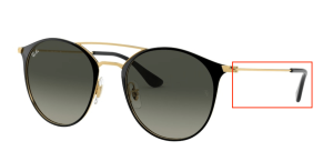Patillas originales Ray-Ban RB3546, color 187 · Oro negro brillo