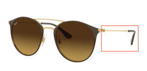 Patillas originales Ray-Ban RB3546, color 9009 · Oro superior marrón