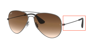 Patillas originales Ray-Ban RB3558, color 9139 · Mate antique negro
