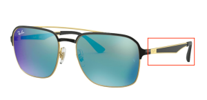 Patillas originales Ray-Ban RB3570, color 187 · Oro negro brillo