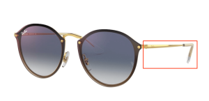 Patillas originales Ray-Ban RB3574N Blaze Round, color 001 · Oro