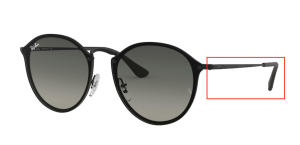 Patillas originales Ray-Ban RB3574N Blaze Round, color 153 · Negro