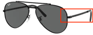 Patillas originales Ray-Ban RB3625 New Aviator, color 002 · Negro