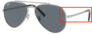 Patillas originales Ray-Ban RB3625 New Aviator, color 003 · Plata