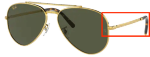 Patillas originales Ray-Ban RB3625 New Aviator, color 9196 · Legend oro
