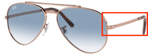 Patillas originales Ray-Ban RB3625 New Aviator, color 9202 · Rosa oro