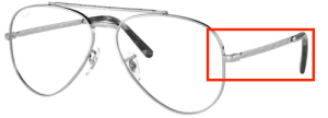 Patillas originales Ray-Ban RB3625V Vista, color 2501 · Plata