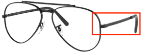 Patillas originales Ray-Ban RB3625V Vista, color 2509 · Negro brillo