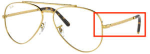 Patillas originales Ray-Ban RB3625V Vista, color 3086 · Legend oro