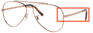 Patillas originales Ray-Ban RB3625V Vista, color 3094 · Rosa oro