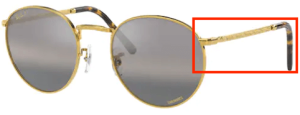Patillas originales Ray-Ban RB3637 New Round, color 9196 · Legend oro