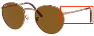 Patillas originales Ray-Ban RB3637 New Round, color 9202 · Rosa oro
