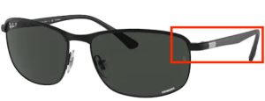 Patillas originales Ray-Ban RB3671CH, color 186 · Negro/negro mate